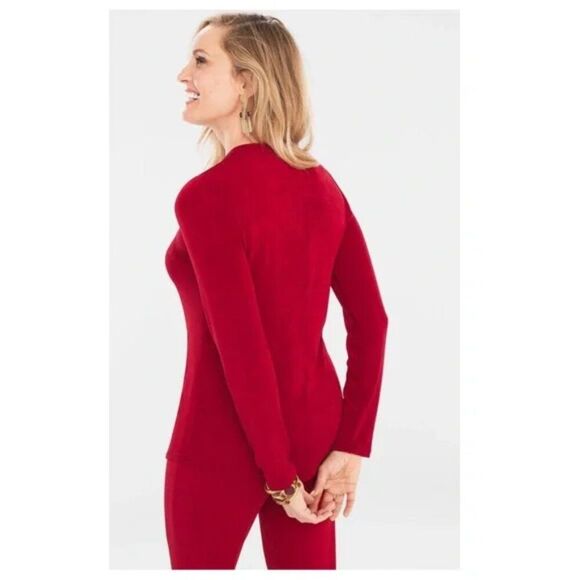 Travelers By Chico's Top Size 1 (8) Emerald Red NWOT - Picture 2 of 16